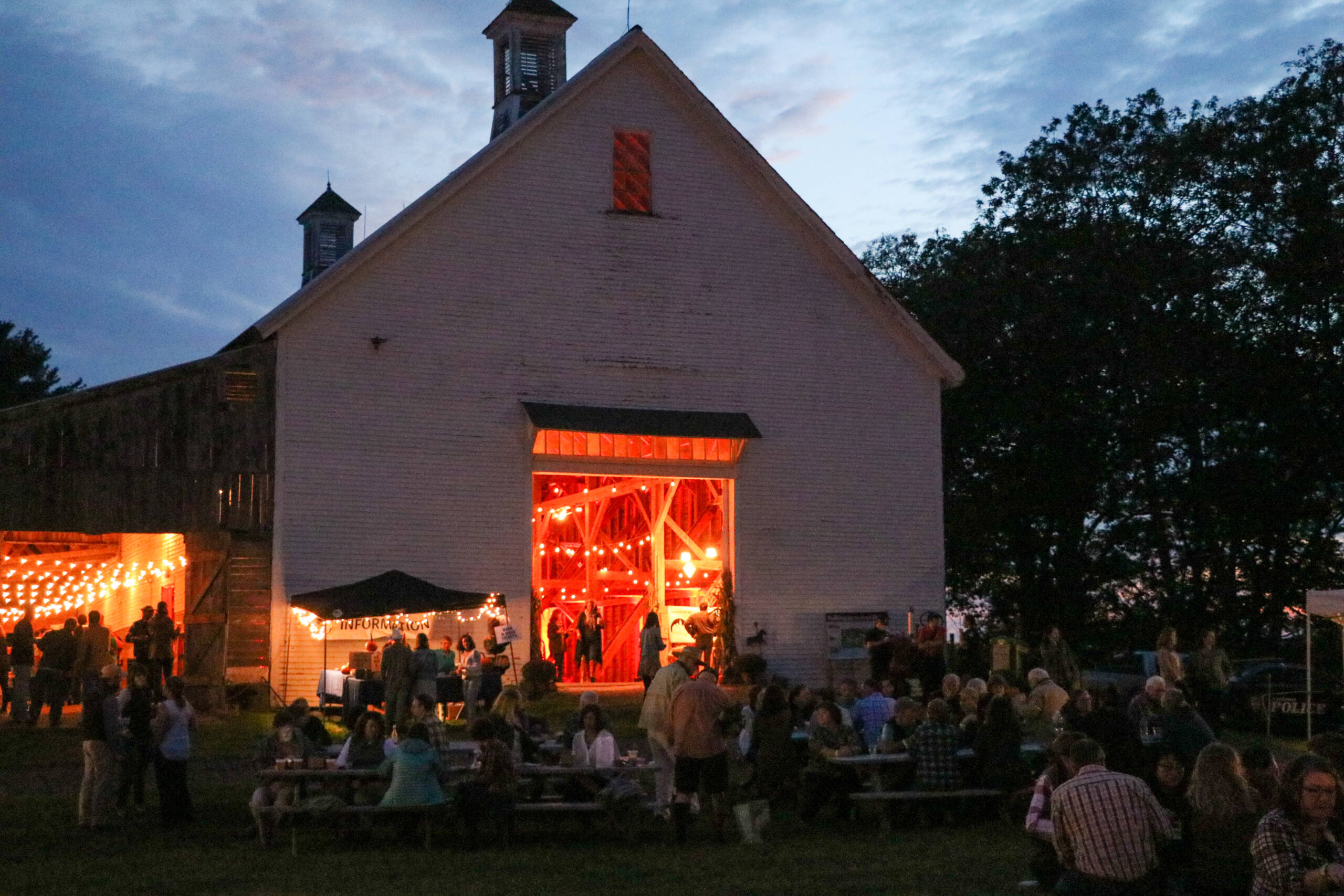 An event at a large barn