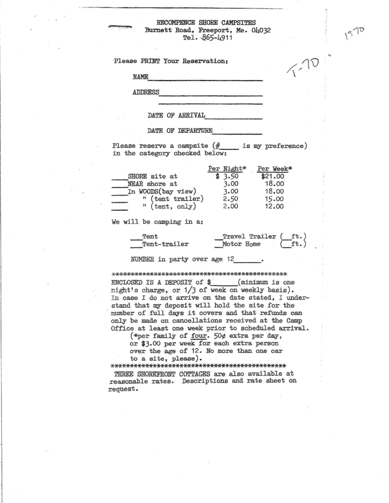 Room rates for original Recompense Sites